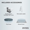 Intex 26731EH 18ft x 48in Outdoor Prism Frame Above Ground Swimming Pool Set with Cover, Ladder, Filter Pump, and 6 Replacement Filters, Gray