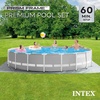 Intex 26731EH 18ft x 48in Outdoor Prism Frame Above Ground Swimming Pool Set with Cover, Ladder, Filter Pump, and 6 Replacement Filters, Gray