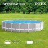 Intex 26731EH 18ft x 48in Outdoor Prism Frame Above Ground Swimming Pool Set with Cover, Ladder, Filter Pump, and 6 Replacement Filters, Gray