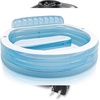 INTEX Swim Center Inflatable Family Lounge Pool: Built-In Bench – Cup Holder – 156 Gallon Capacity – 90″x86″x31″ Bundled with 120V Electric Air Pump