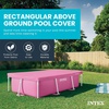 INTEX 28027E Pool Cover: for 7ft x 5ft Rectangular Metal Frame Pools – Includes Rope Tie – Drain Holes – 12in Overhang – Snug Fit