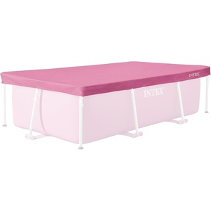 INTEX 28027E Pool Cover: for 7ft x 5ft Rectangular Metal Frame Pools – Includes Rope Tie – Drain Holes – 12in Overhang – Snug Fit
