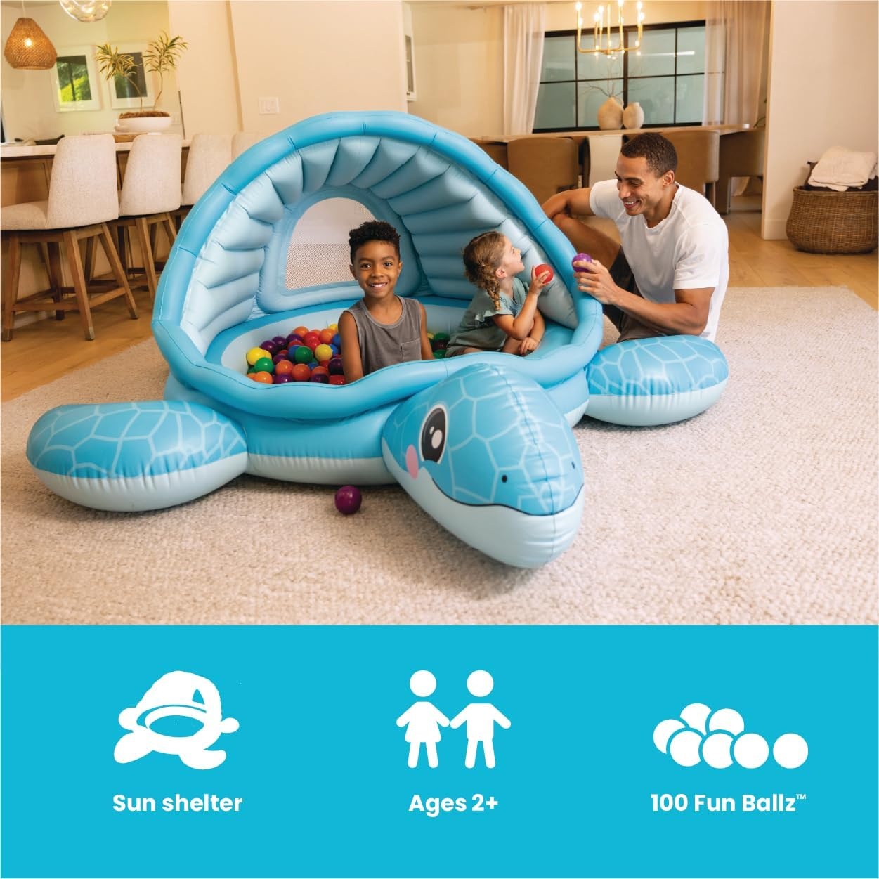 image:imageIntex 57167EP 185 Foot Long Inflatable Racing Fun Water Slide Track with 2 Surf Car Riders and Builtin Sprayer for Ages 6 and UpBlue
