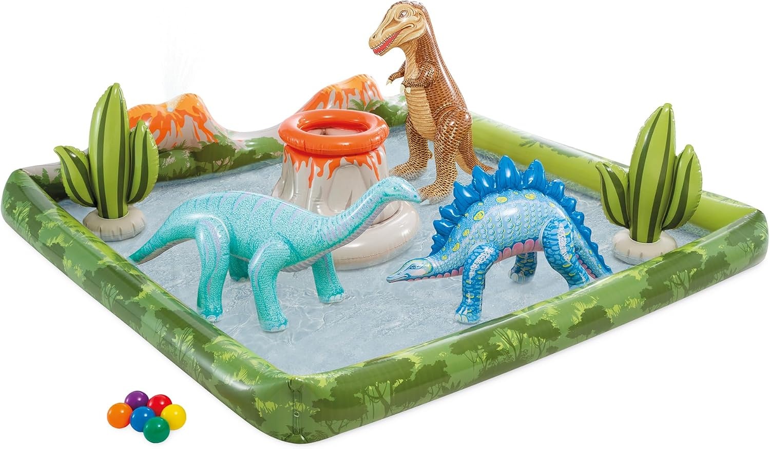 image:imageIntex 57167EP 185 Foot Long Inflatable Racing Fun Water Slide Track with 2 Surf Car Riders and Builtin Sprayer for Ages 6 and UpMulticolor