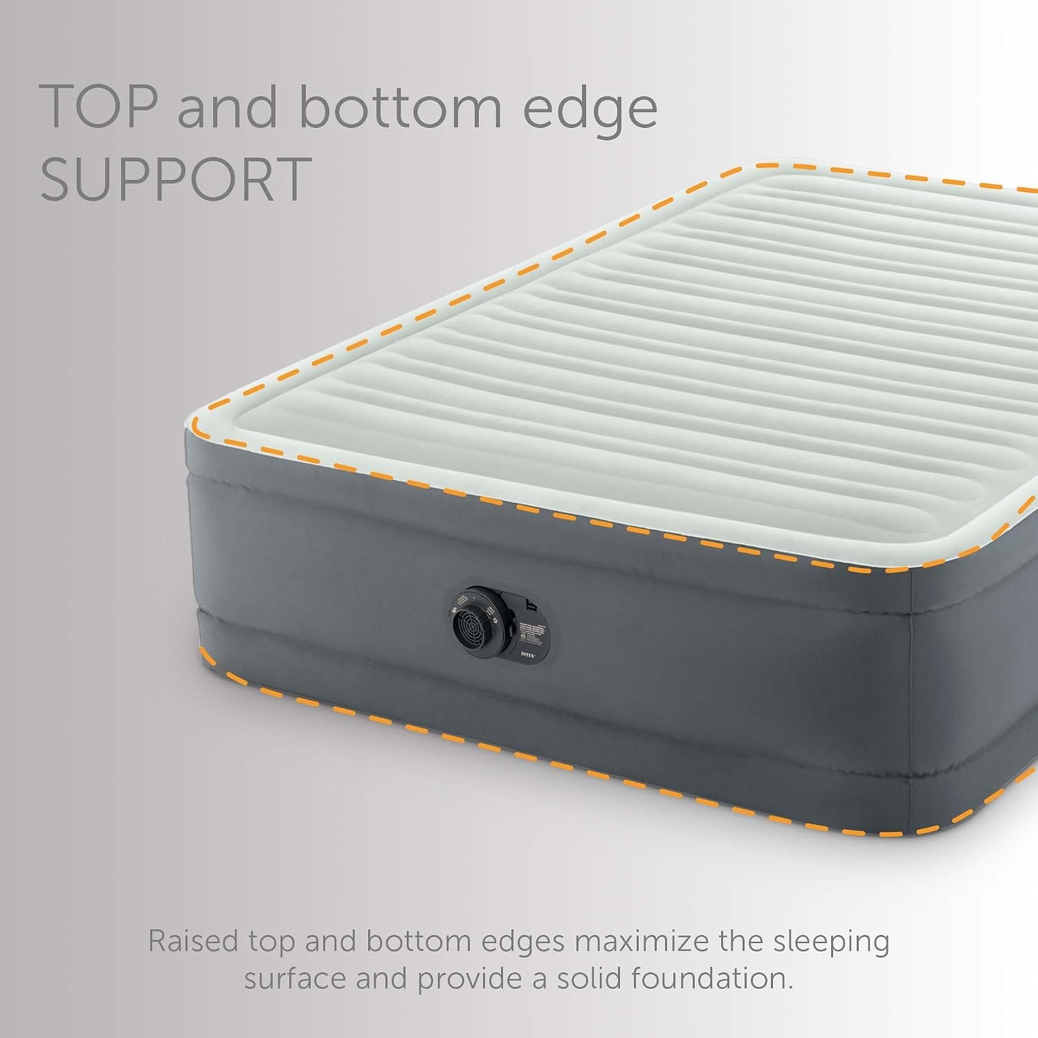 image:imageIntex 64903ED Full PremAire I Elevated Air Mattress FiberTech Full Size Builtin Electric Pump 18in Bed Height 600lb Weight CapacityFull