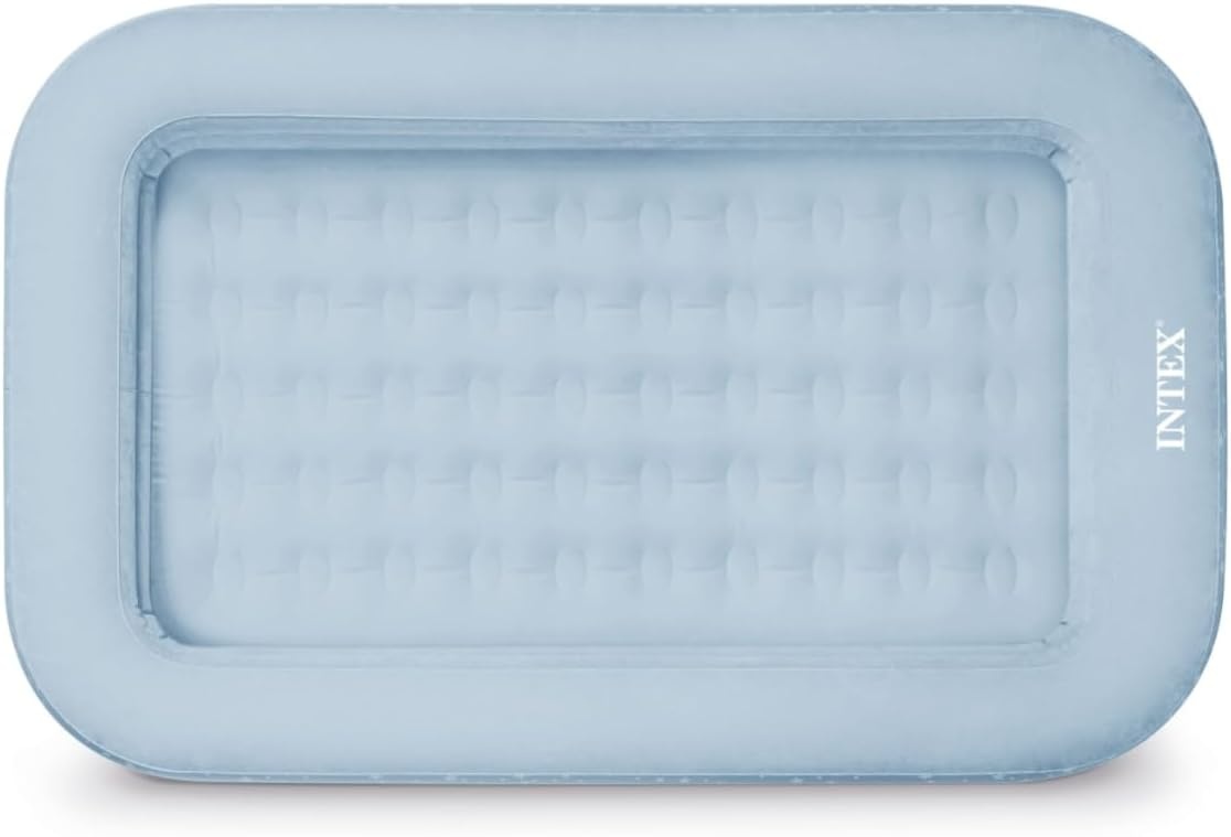 image:imageIntex 66810EP Kids Travel Air Mattress Inflatable Bed with Raised Sides and Hand Pump Portable BlowUp Toddler Traveler Bed for Childrens Naps or SleepBlue