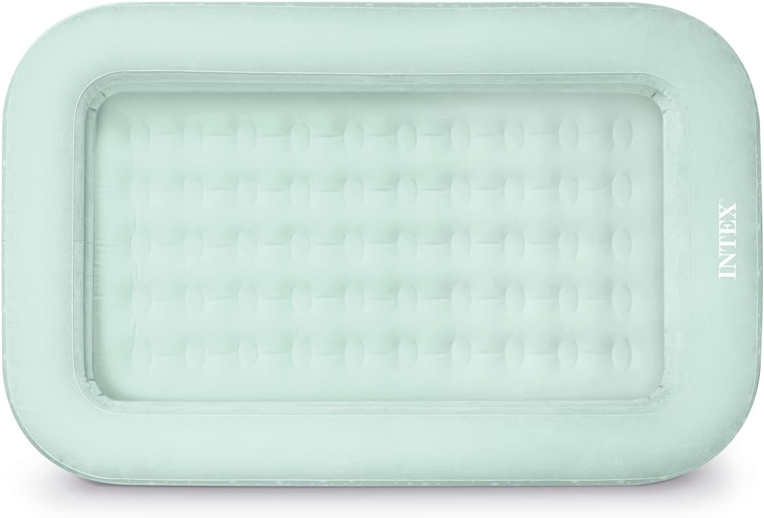 image:imageIntex 66810EP Kids Travel Air Mattress Inflatable Bed with Raised Sides and Hand Pump Portable BlowUp Toddler Traveler Bed for Childrens Naps or SleepMint Green Pack of 3