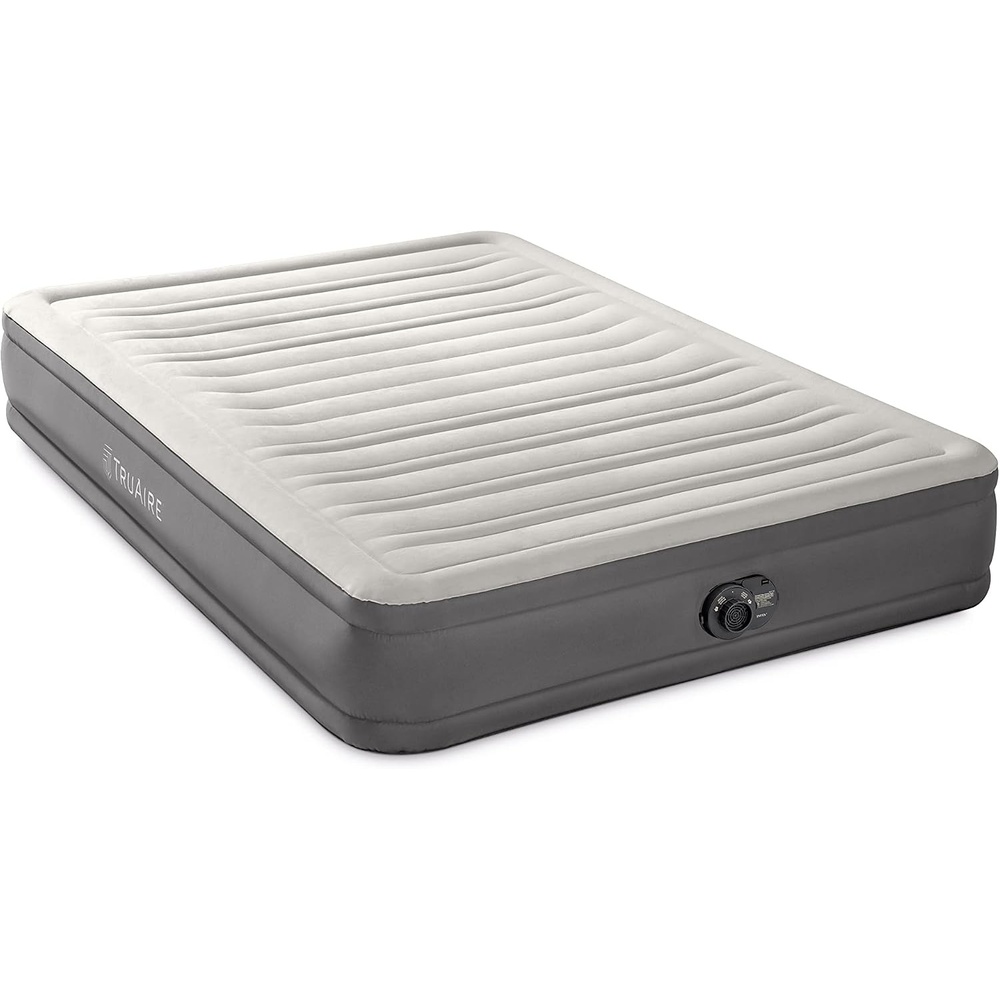 image:imageINTEX 64091ED TruAire Luxury Air Mattress FiberTech Twin Size Builtin Electric Pump 18in Bed Height 330lb Weight CapacityQueen