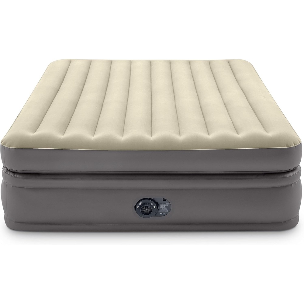image:imageIntex 64161ED Twin Prime Comfort Elevated Air Mattress FiberTech Twin Size Builtin Electric Pump 20in Bed Height 300lb Weight CapacityQueen