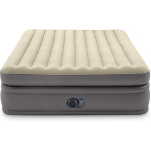 Intex 64161ED Twin Prime Comfort Elevated Air Mattress: Fiber-Tech – Twin Size – Built-in Electric Pump – 20in Bed Height – 300lb Weight Capacity(Queen)