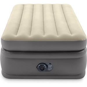 Intex 64161ED Twin Prime Comfort Elevated Air Mattress: Fiber-Tech – Twin Size – Built-in Electric Pump – 20in Bed Height – 300lb Weight Capacity(Twin)